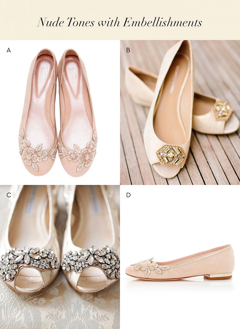 elegant flat shoes wedding