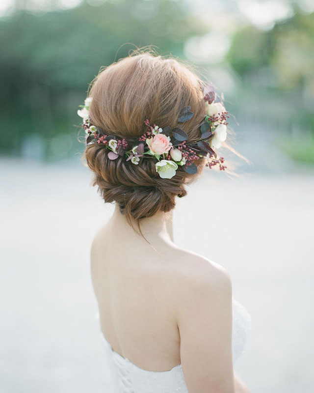 flower crown on head