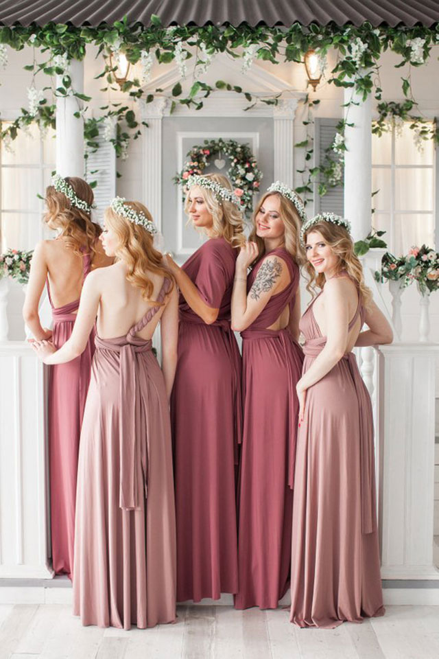 bridesmaid dress different ways to tie