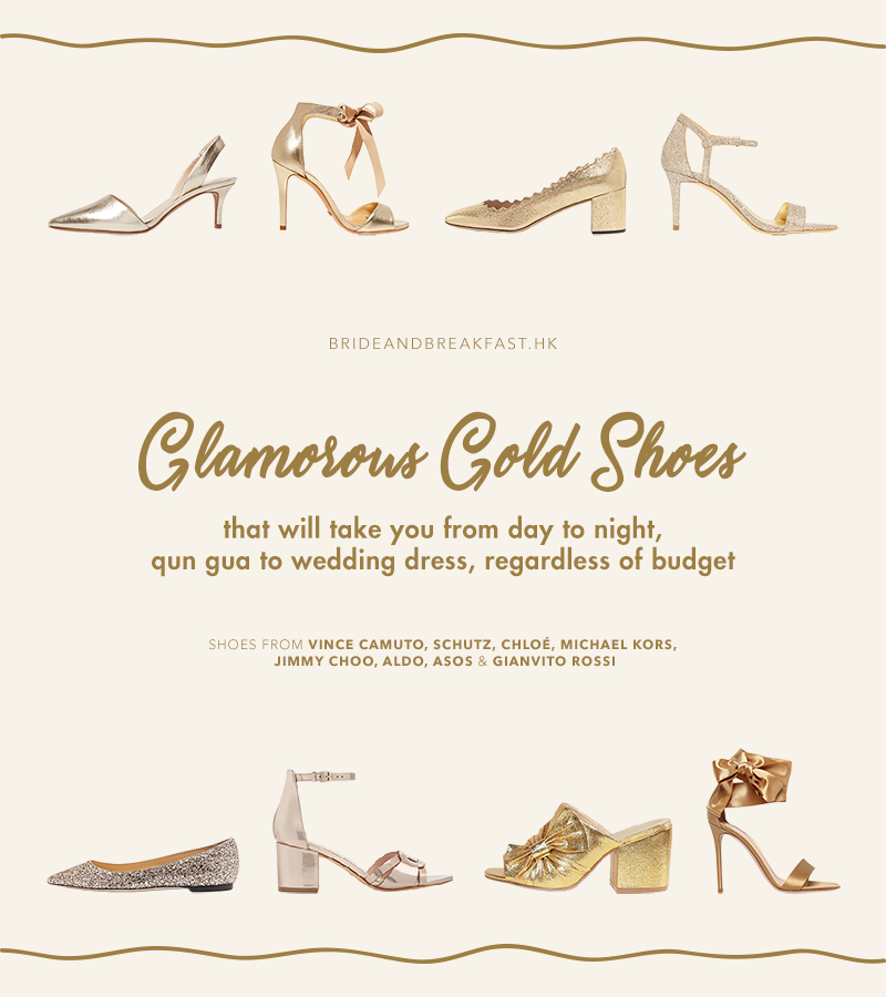 Gold Wedding Shoes From Day to Night 