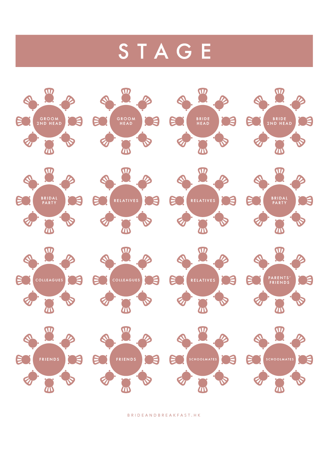 Bridal Party Seating Chart
