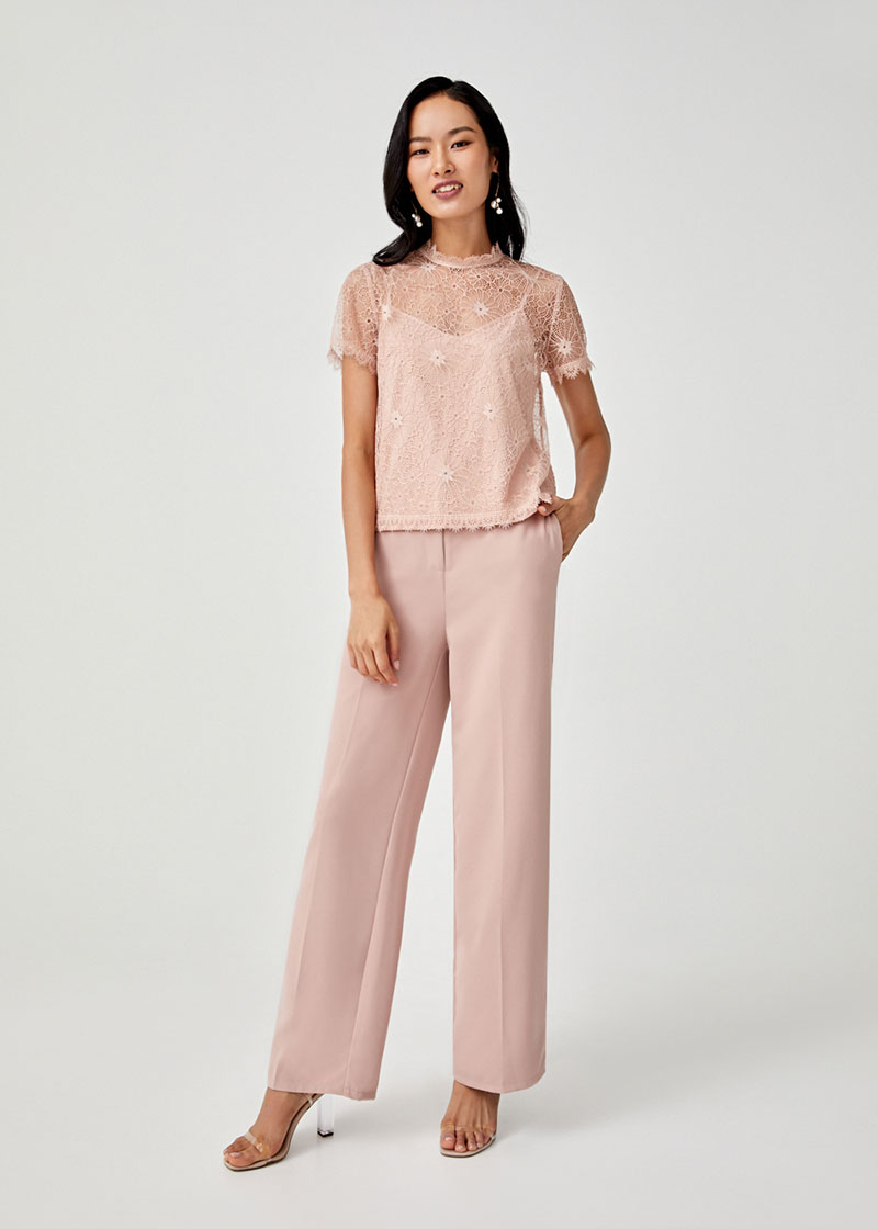 #NeverLikedIt 🅿️ [Urgent To Sell!] Lylas by Love Bonito Blush Pink Flare  High Waisted Slit Pants